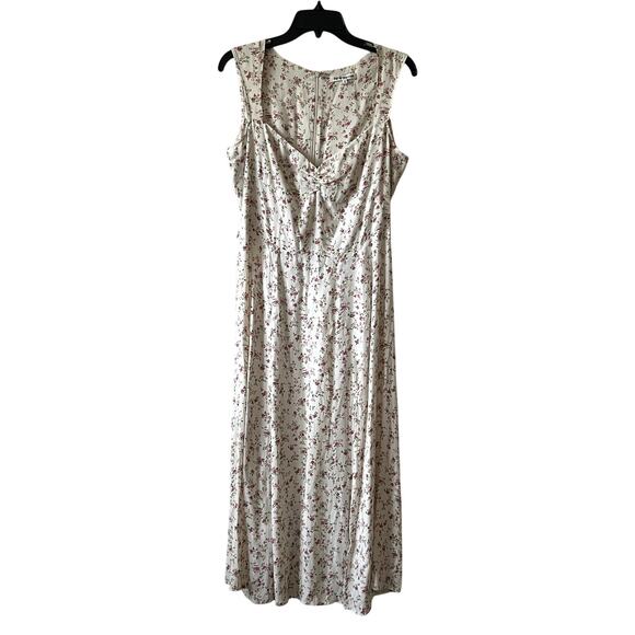 reformation midi white floral sleeveless dress size 10 C9 - Picture 1 of 5